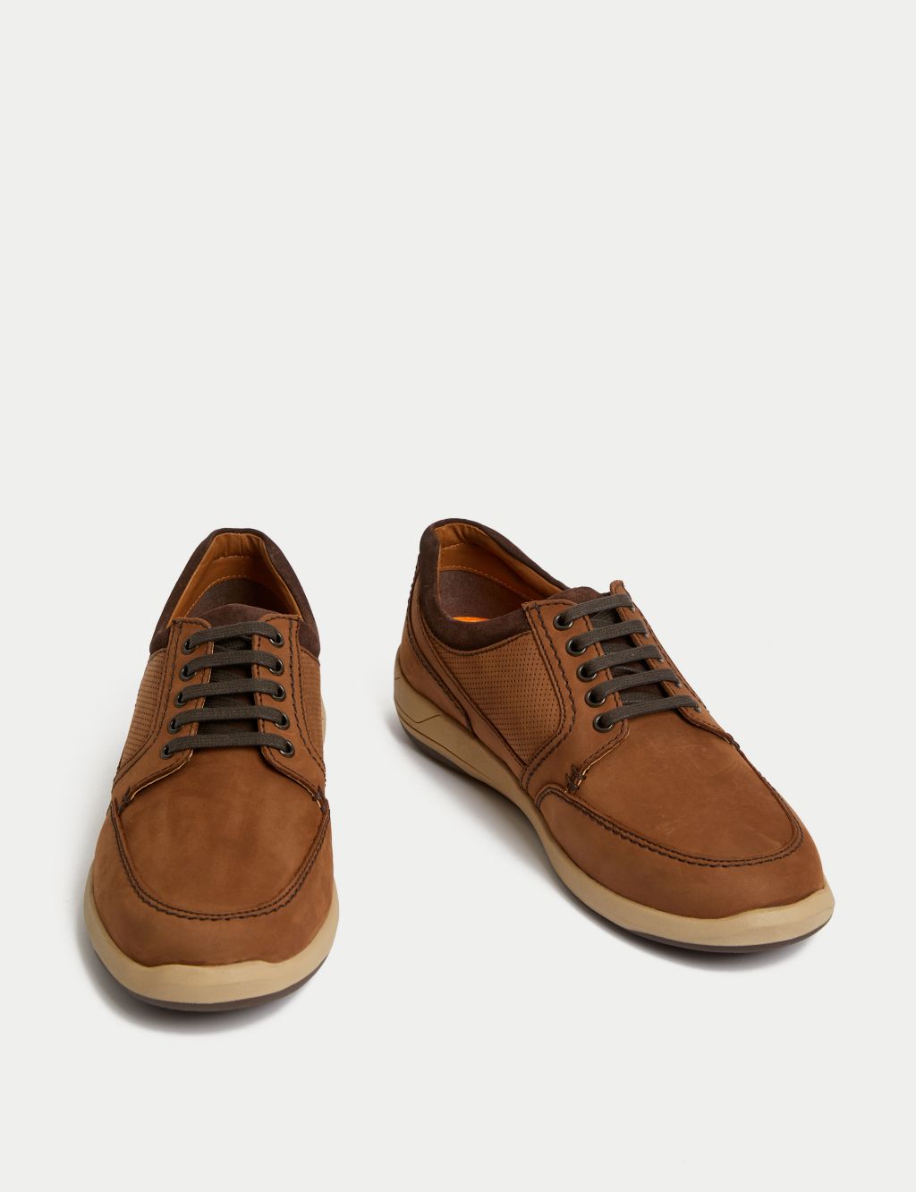 Wide Fit Airflex™ Leather Derby Shoes 1 of 4