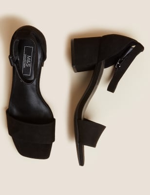 black block heel sandals wide fit