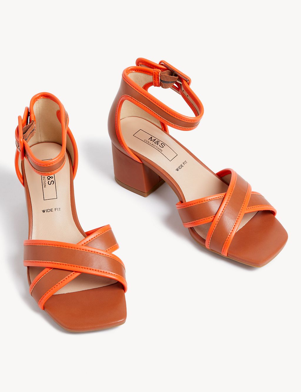 Wide Fit Ankle Strap Block Heel Sandals 1 of 3