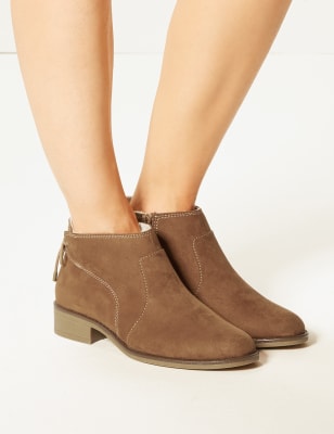 wide fit tan ankle boots