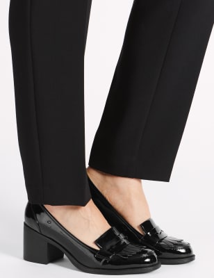 Wide fit shop heeled loafers