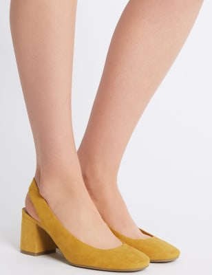 yellow court shoes wide fit