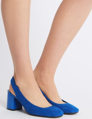 Block heel shop slingback court shoes