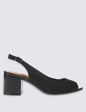 Wide Fit Block Heel Slingback Court Shoes Image 2 of 6