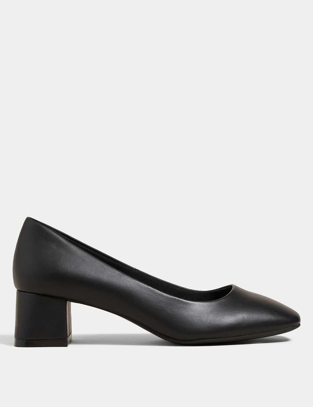 Wide Fit Block Heel Square Toe Shoes | M&S Collection | M&S