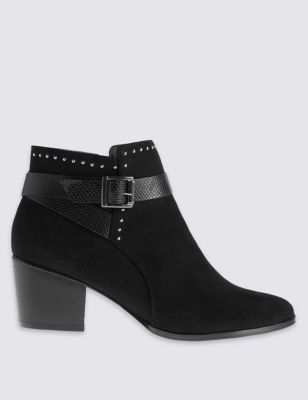 Wide Fit Block Heel Stud Ankle Boots Image 2 of 6