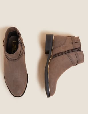 wide fit buckle ankle boots