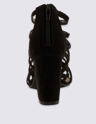 wide fit caged sandals