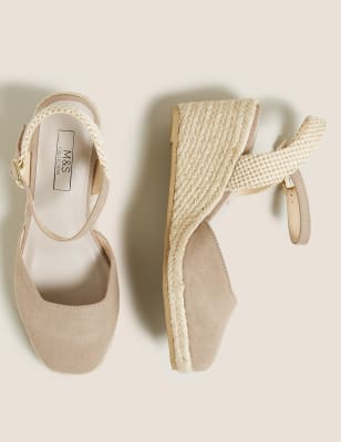 Wide Fit Canvas Wedge Espadrilles M S Collection M S