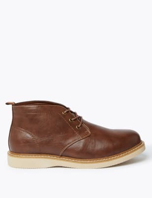 Mens wide shop width chukka boots