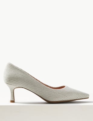 Wide Fit Kitten Heel Court Shoes Image 2 of 5