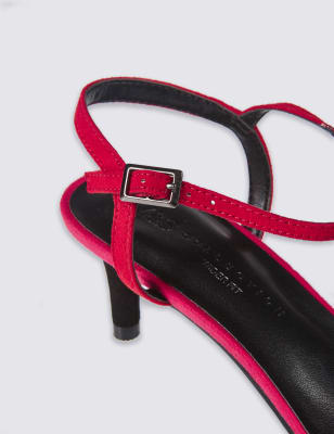 Red wide clearance fit kitten heels