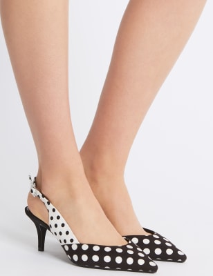 Polka dot kitten heels sale