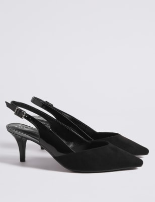 Wide fit black store sling back shoes