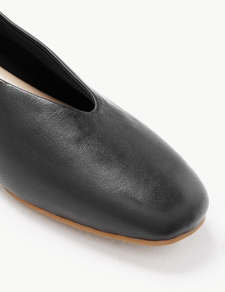 Wide Fit Leather Ballerina Pumps 4 of 5