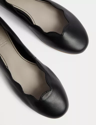 Wide Fit Leather Ballet Pumps 3 of 6