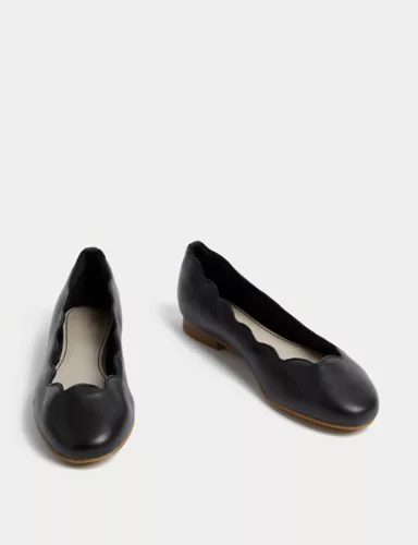 Wide Fit Leather Ballet Pumps 2 of 6