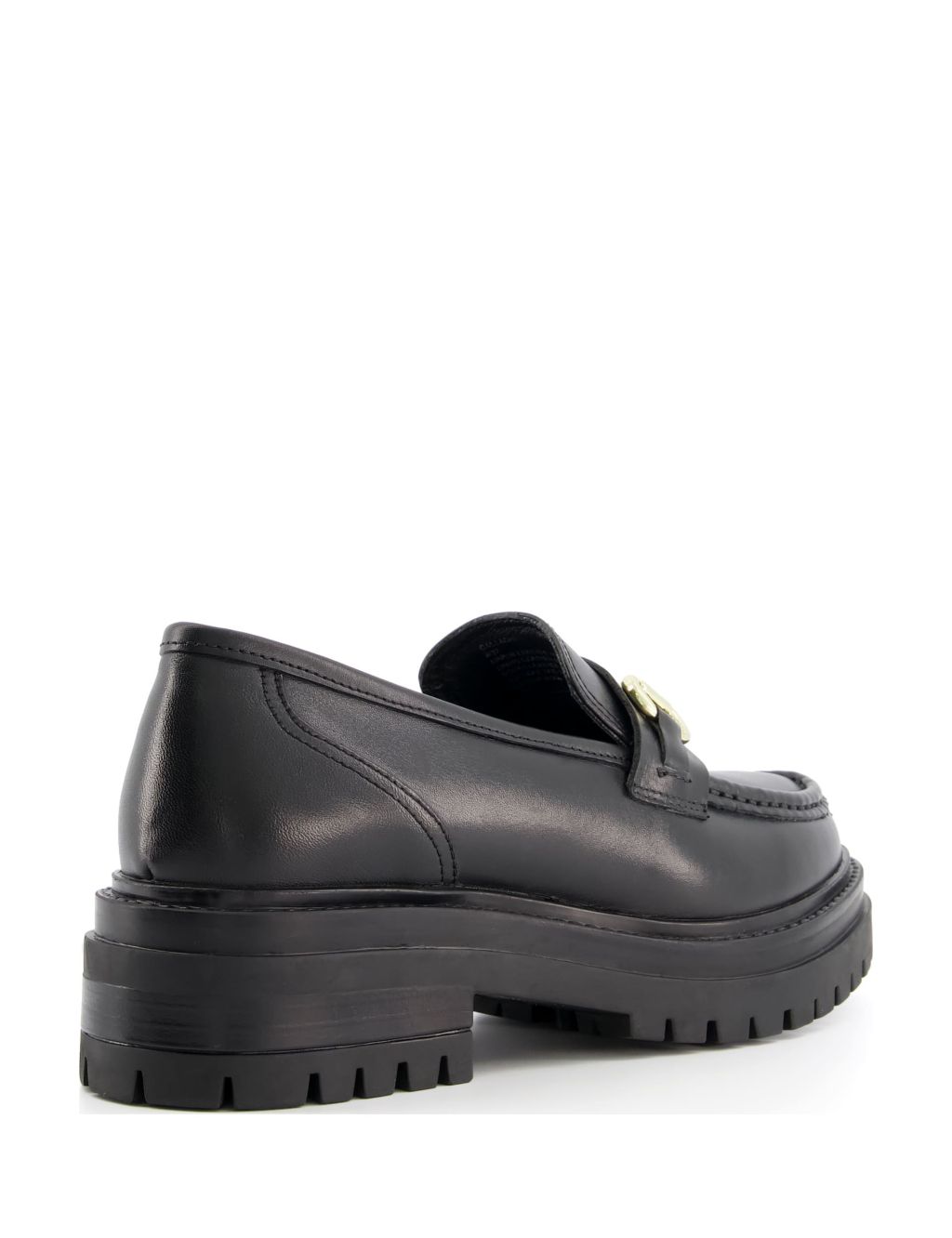 Wide Fit Leather Bar Chunky Flat Loafers 4 of 5