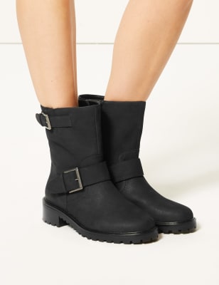 Wide fit biker deals boots