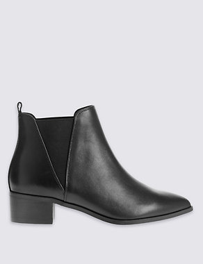 Wide Fit Leather Block Heel Ankle Boots Image 2 of 5