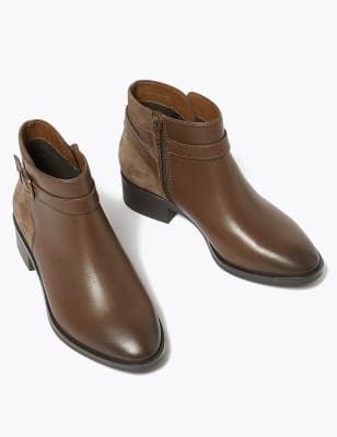 m&s ladies block heel boots