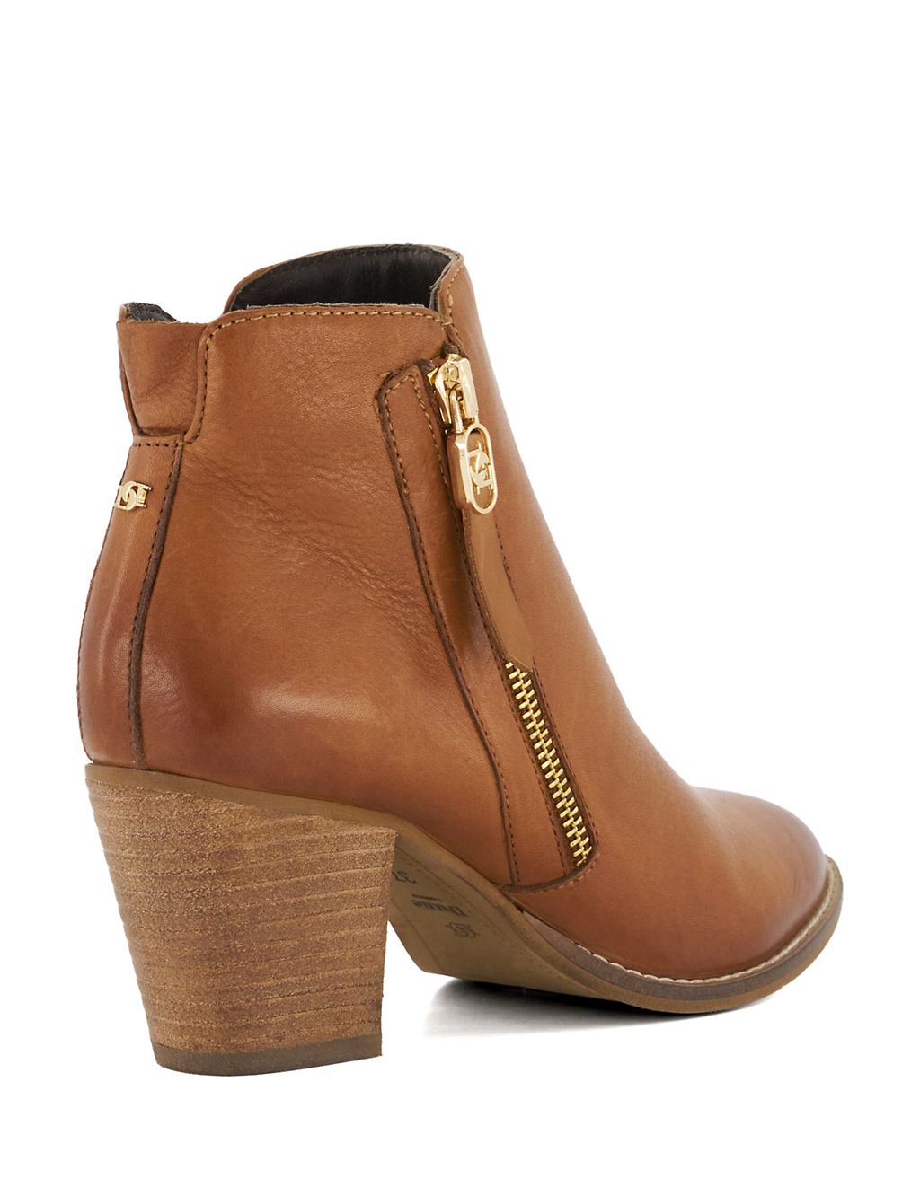 Wide Fit Leather Block Heel Ankle Boots 4 of 4