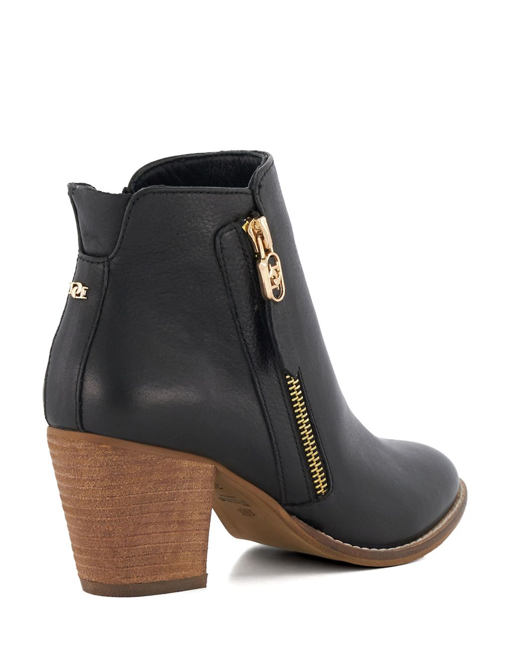 Wide Fit Leather Block Heel Ankle Boots 2 of 5