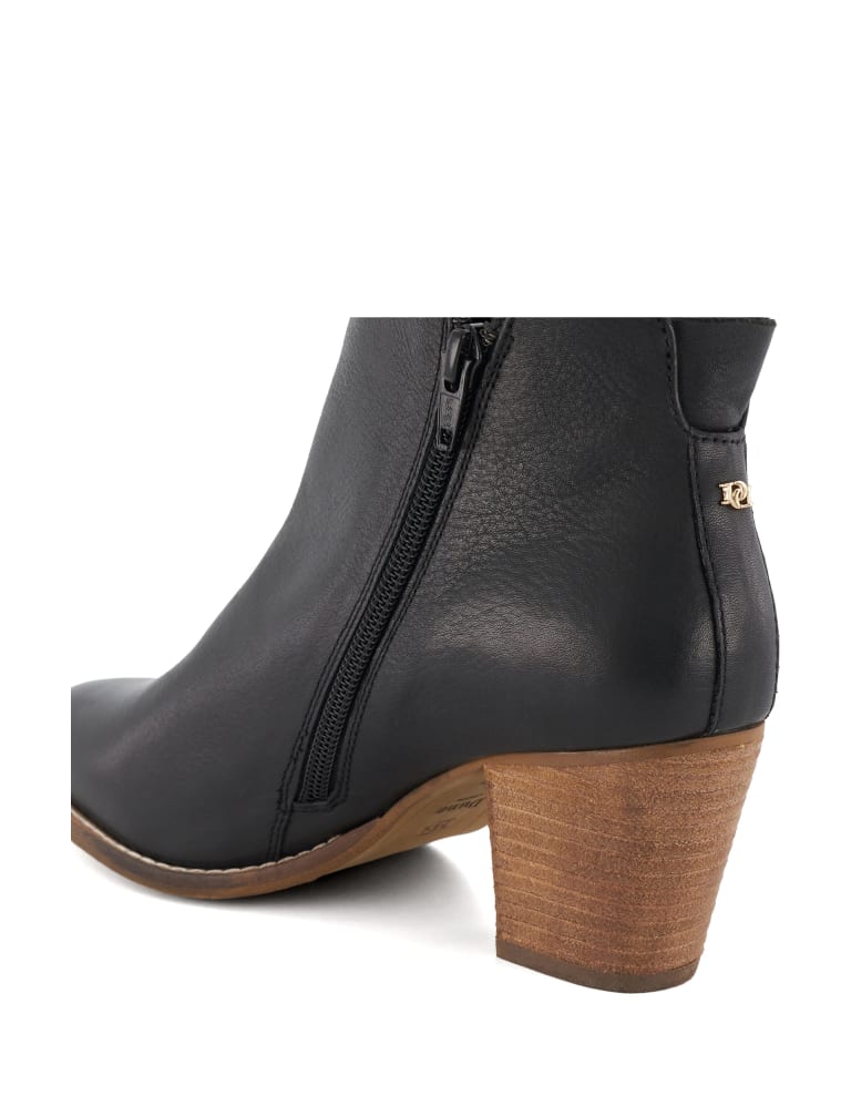 Wide Fit Leather Block Heel Ankle Boots 4 of 5