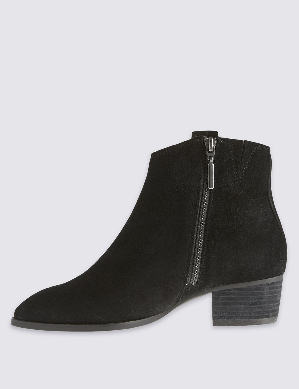 Wide Fit Leather Block Heel Ankle Boots 4 of 5