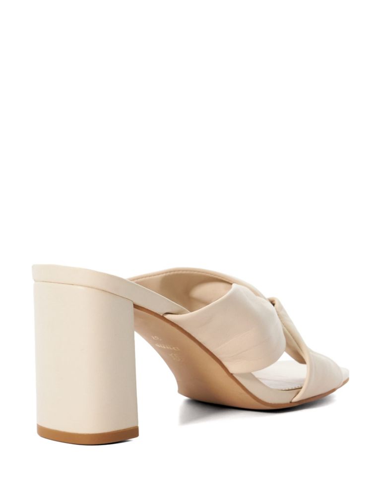 Wide Fit Leather Block Heel Mules 3 of 5