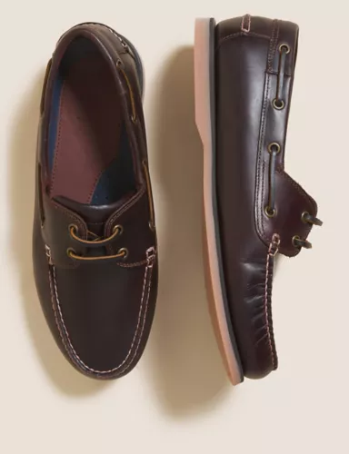 Wide Fit Leather Boat Shoes 3 of 5