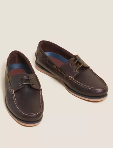 Wide Fit Leather Boat Shoes 4 of 5