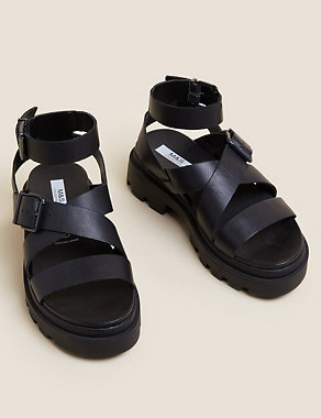 Wide Fit Leather Buckle Ankle Strap Sandals | M&S Collection | M&S