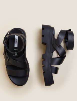 black strap sandals