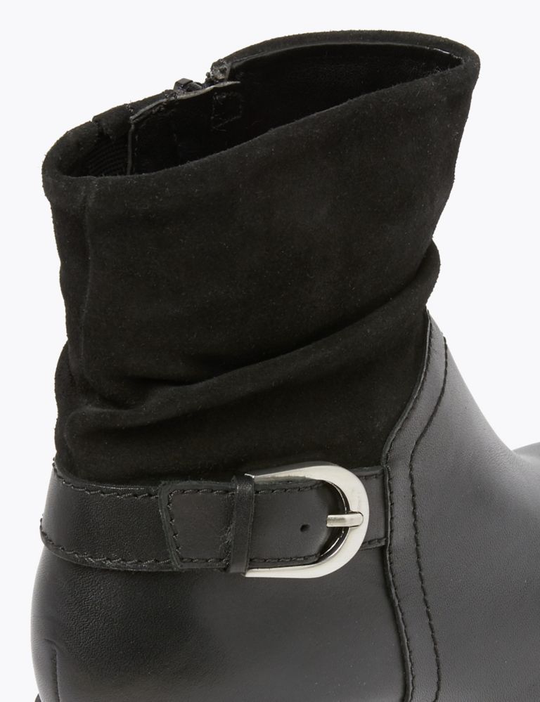 Wide Fit Leather Buckle Detail Ankle Boots 4 of 5