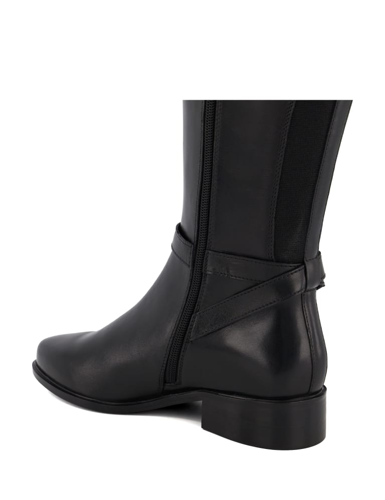 Wide Fit Leather Buckle Knee High Boots Dune London M S
