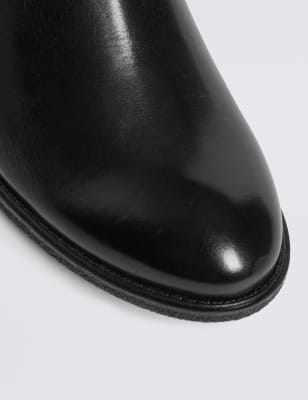 wide fit black leather chelsea boots