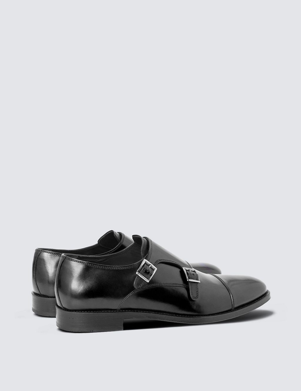 Wide Fit Leather Double Monk Strap Shoes 1 of 5