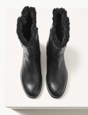 Fur cuffed ankle boots sale