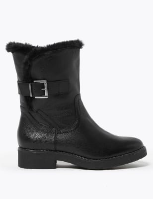 leather and fur boots