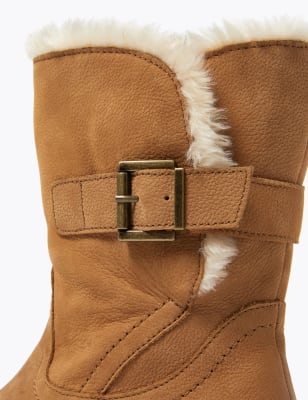leather and fur boots