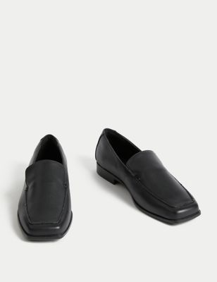 Wide Fit Leather Flat Loafers Image 2 of 3