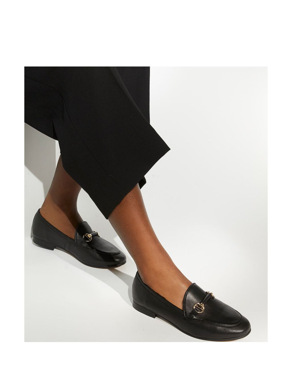 Wide Fit Leather Flat Loafers 5 of 5