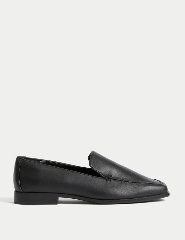 Wide Fit Leather Flat Loafers 1 of 3