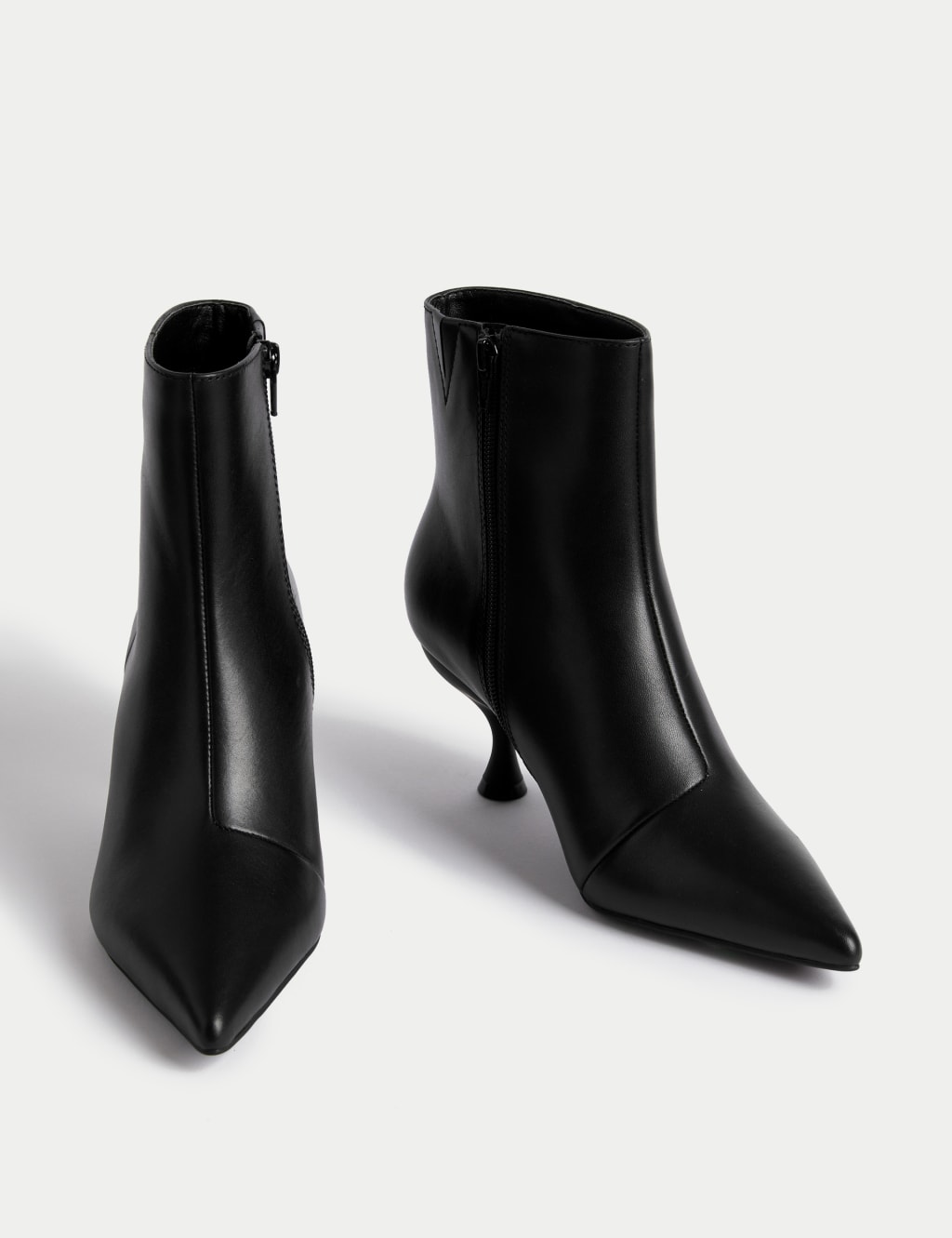 Black kitten heel boots hot sale