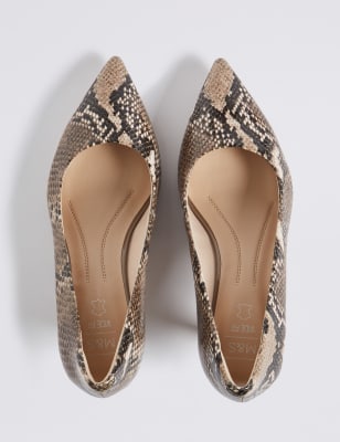 Wide fit snakeskin store heels