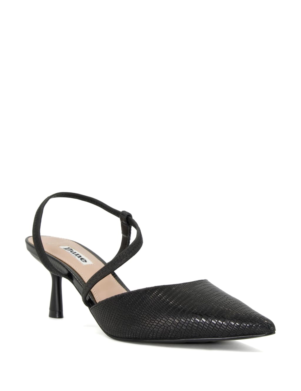 Wide Fit Leather Kitten Heel Court Shoes Dune London M&S