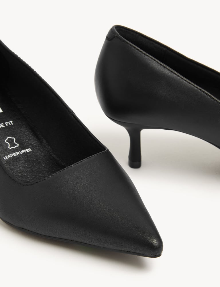 Block Heel Pointed Court Shoes, M&S Collection