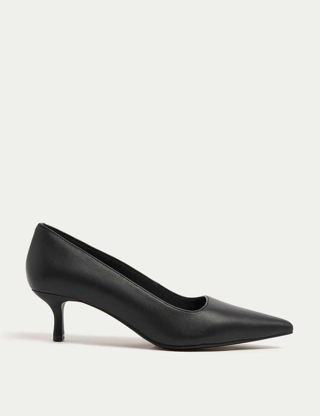 Wide Fit Leather Kitten Heel Court Shoes 1 of 3