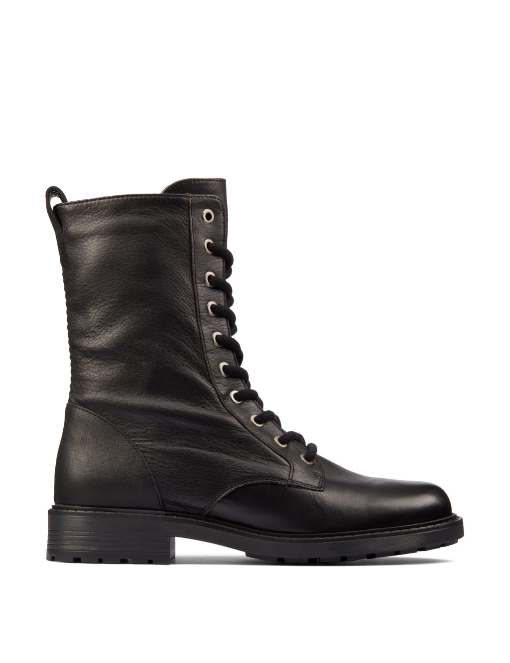 Wide Fit Leather Lace Up Block Heel Boots 3 of 7